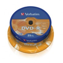 SCATOLA 25 DVD-R SPINDLE 16X 4.7GB 120MIN.SERIGRAFATO 43522