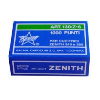 SCATOLA 1000 PUNTI ZENITH 130/Z6 (6/6) IN ACCIAIO ZINCATO 0301303601 - Conf da 10 pz.