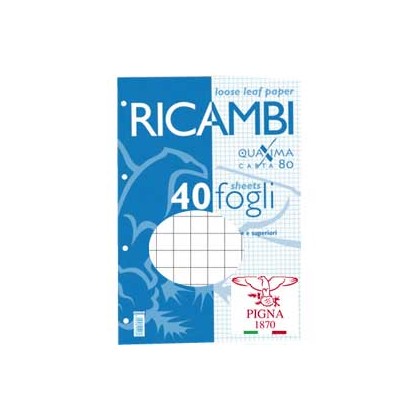 RICAMBI FORATI A5 5MM 80GR QUAXIMA 40FG 80GR PIGNA 00629045M