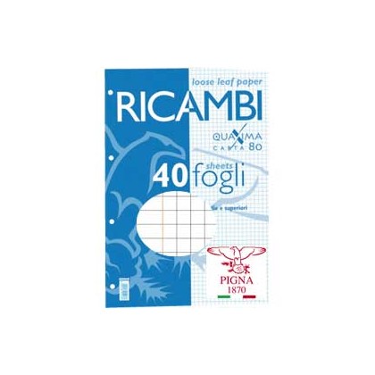 RICAMBI FORATI A4 5mm c/marg QUAXIMA 40FG 80GR PIGNA 00629030Q