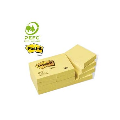 BLOCCO 100fg Post-it 38x51mm 653 7100172745 - Conf da 12 pz.