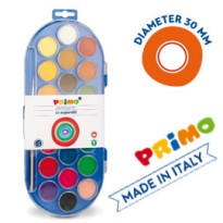 PASTIGLIE ACQUERELLO IN 22 COLORI D 30mm PRIMO 114A22SG