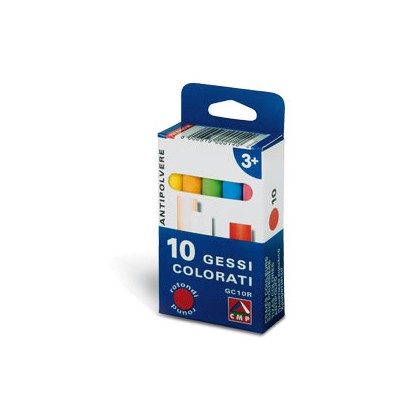 SCATOLA 10 GESSETTI TONDI COLORATI Primo 014GC10R - Conf da 10 pz.