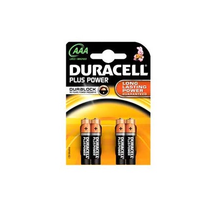 BLISTER 4 PILE DURACELL PLUS (MN2400) AAA - MINISTILO DURMN2400LLX