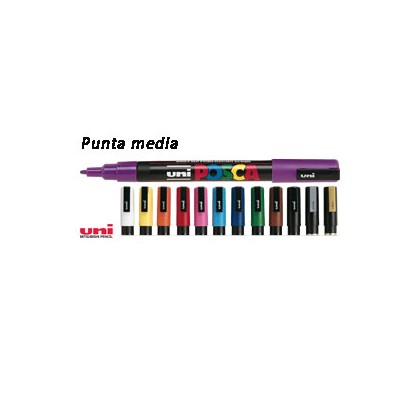 Marcatore UNI POSCA PC5M p.media 1,8-2,5mm argento UNI MITSUBISHI M PC5M ARG