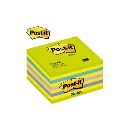 BLOCCO CUBO 450foglietti Post-it 76x76mm 2028-NB NEON BLU/VERDE 7100172387