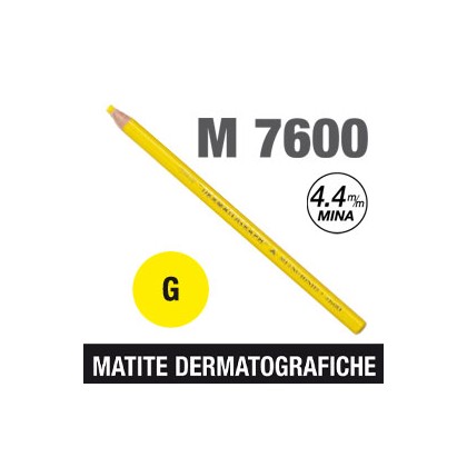 Matita dermotografica 7600 giallo UNI MITSUBISHI M 7600 G - Conf da 12 pz.