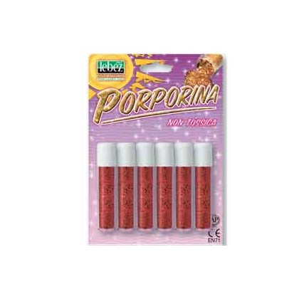 BUSTA 6 TUBI PORPORINA ROSSO 2GR LEBEZ 5134-R