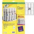 Poliestere adesivo L4773 bianco 20fg A4 63,5x33,9mm (24et/fg) laser Avery L4773-20