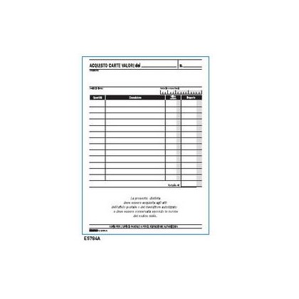 BLOCCO ACQUISTO VALORI BOLLATI 50/50FG AUTORIC. 23X15 E5784A E5784A