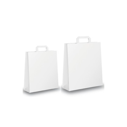 BLISTER 25 SHOPPERS 26X11X35CM BIANCO NEUTRO PIATTINA 031342