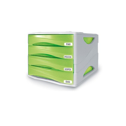 CASSETTIERA 4 CASS. SMILE VERDE TRASP. ARDA TR15P4PV