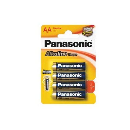 BLISTER 4 PILE STILO ALKALINE AA 1,5V PANASONIC C500006