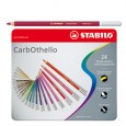 Astuccio metallo 24 CarbOthello colori assortiti Stabilo 1424-6