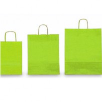 25 SHOPPERS CARTA KRAFT 22x10x29cm TWISTED verde mela 037290