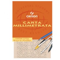 BLOCCO CARTA OPACA MILLIMETRATA 297x420mm 10FG 80GR CANSON C200005824 - Conf da 10 pz.