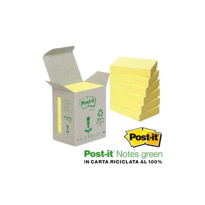 BLOCCO 100foglietti Post-it Notes Green 38x51mm 653-1B GIALLO 7100172254 - Conf da 6 pz.