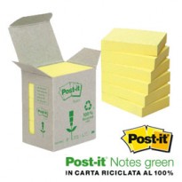 BLOCCO 100foglietti Post-it  Notes Green 38x51mm 653-1B GIALLO 7100172254 - Conf da 6 pz.