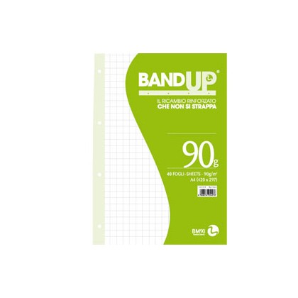 RICAMBI FORATI RINFORZATI BANDUP A4 90gr 40fg 5mm BM 0105489