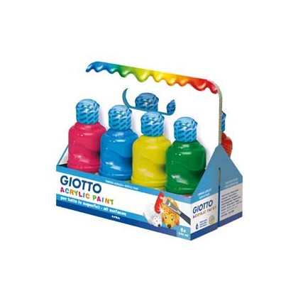 SCHOOLPACK 8 FLACONI TEMPERA PRONTA ACRILICA 250ML COLORI ASSORTITI GIOTTO 535100