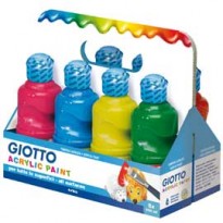 SCHOOLPACK 8 FLACONI TEMPERA PRONTA ACRILICA 250ML COLORI ASSORTITI GIOTTO 535100