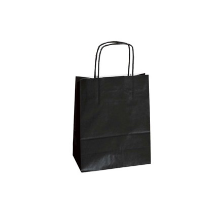 25 SHOPPERS CARTA KRAFT 36x12x41cm TWISTED nero 047572