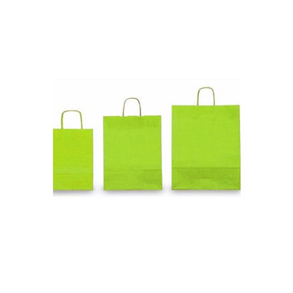 25 SHOPPERS CARTA KRAFT 45X15X50CM TWISTED verde mela 047534