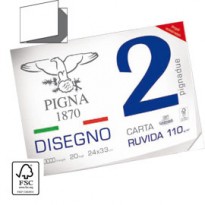 BLOCCO DISEGNO PIGNA2 24x33cm 4 angoli 20fg 110gr liscio 0220015GE - Conf da 10 pz.