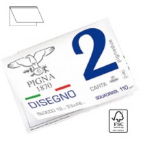 BLOCCO DISEGNO PIGNA2 33x48cm collato 12fg 110gr liscio 0220018GE - Conf da 10 pz.