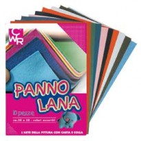 10 PEZZE PANNO LANA 20x30cm colori assortiti CWR 1571