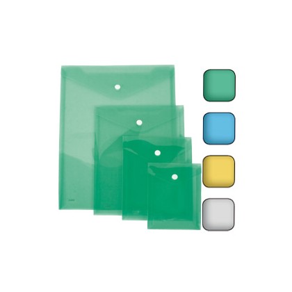 BUSTA CON BOTTONE 13,5x18,5cm - VERT. COLORI ASSORTITI LEBEZ 80199 - Conf da 12 pz.