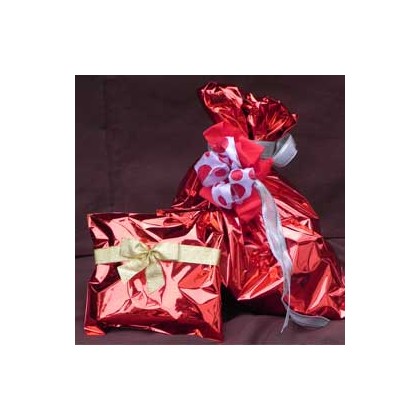 50 BUSTE REGALO IN PPL METAL LUCIDO 16x25cm ROSSO senza patella adesiva U-814ARR Y2NRO