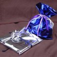 50 BUSTE REGALO IN PPL METAL LUCIDO 20x35cm BLU senza patella adesiva U-814ARR Y20BL