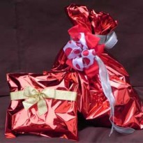 50 BUSTE REGALO IN PPL METAL LUCIDO 25x40cm ROSSO senza patella adesiva U-814ARR 12 24X40