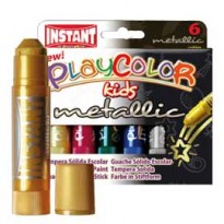 TEMPERA SOLIDA PLAYCOLOR 6 COLORI METAL in STICK da 10GR 10321