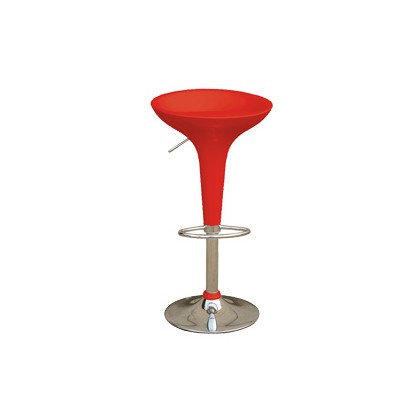 SGABELLO BAR in ABS e ACCIAIO H55/78cm ROSSO HC148R