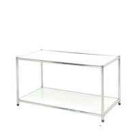 LIBRERIA 2 RIPIANI ACCIAIO/BIANCO 80x40cm - H40,5cm Easy System E-408040W