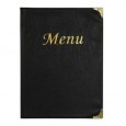 PORTA MENU A4-31,5x24cm NERO in PVC BASIC con 4+2 BUSTE FISSE MC-BRA4-BL