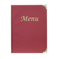 PORTA MENU A4-31,5x24cm BORDEAUX in PVC BASIC con 4+2 BUSTE FISSE MC-BRA4-WR