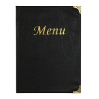 PORTA MENU A5-23,7x17cm NERO in PVC BASIC con 4+2 BUSTE FISSE MC-BRA5-BL