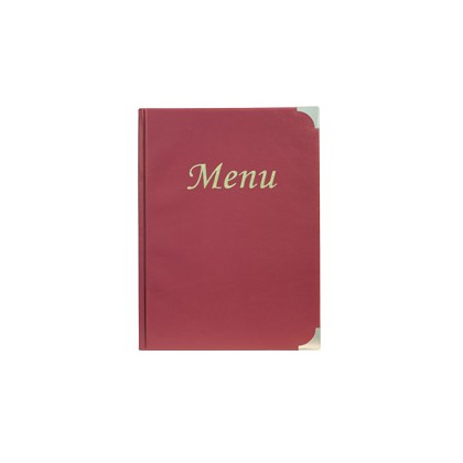 PORTA MENU A5-23,7x17cm BORDEAUX in PVC BASIC con 4+2 BUSTE FISSE MC-BRA5-WR