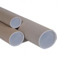 TUBO IN CARTONE AVANA doppio tappo trasparente 70cm 10cm 127030 - Conf da 7 pz.