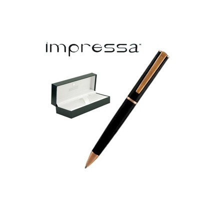 PENNA SFERA IMPRESSA NERO-ROSEGOLD punta M MONTEVERDE J029865