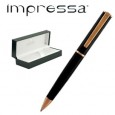 PENNA SFERA IMPRESSA NERO-ROSEGOLD punta M MONTEVERDE J029865