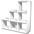 LIBRERIA 6 CASELLE a SCALARE 104x29,2cm-H103,9cm BIANCO - RAINBOW 6DMaxC/3