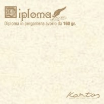 BLISTER 10 DIPLOMI PERGAMENA 210x297mm 160gr neutro avorio KARTOS OD14619400S10