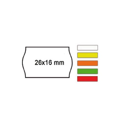 PACK 10 ROTOLI 1000 ETICH. 26x16mm ONDA ARANCIO PERM. Printex 2616sfp7ar