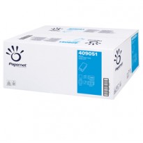 Pacco 250 asciugamani piegati a V goffrato a onda Ecolabel Papernet 409051 - Conf da 15 pz.