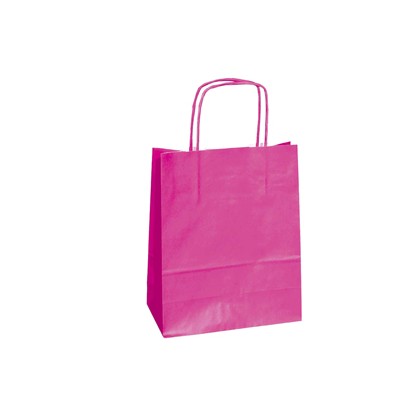 25 SHOPPERS CARTA KRAFT 18x8x24CM TWISTED MAGENTA 072062