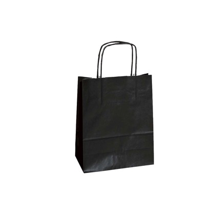 25 SHOPPERS CARTA KRAFT 18x8x24CM TWISTED NERO 072123